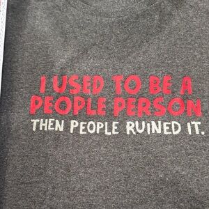 Delta Gray Tee with Red and White Text